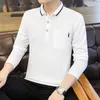メンズポロス春夏ブランドの男性用のシャツポロオリジナルの高級デザイナーソリッドコットンVネック長袖ストライプポケットボタントップ230510