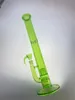 nuovo stile Smoking Pipes green bong 44mm larghezza 3 inline perc a 360 gradi cap 18 pollici 18mm giunto con la ciotola di corno cfl verde benvenuto su ordinazione