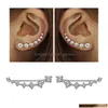 Stud Crystal Ear Cuffs para mujeres niñas una fila Cubic Zirconia 925 Sier Needle Dipper Cz Pendientes Star Jewelry Design Drop Deliv Dhgarden Dhsvl