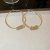 Baumelnde Ohrringe 55 mm trendiger Kristallkreis-Reifen für Frauen, die vergoldeten Mode-Geschenk-Schmuck baumeln