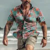 Erkekler Sıradan Gömlekler 2023 Hawaiian Tropikal Erkekler 3d Plaj Tatil Kısa Kollu Yaz Büyük boy üstleri Tee Man Vintage Bluz 5xl Camisa Y23