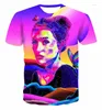 Erkek Tişörtleri Yaz Eğlencesi Renk Vertigo Kadınlar 3D Dijital Baskı Yuvarlak Boyun T-Shirt Erkekler ve Kadınlar Mesel Sporları Gündelik Hip Hop T-Shirt2023