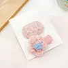 Accessoires pour cheveux 2 pièces/ensemble enfants mignon tricot fleur arc ornement Clips bébé filles belle ovale Barrettes épingles à cheveux enfants