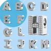 Breloques en argent sterling 925 pour perles de bijoux pandora Lettre de l'alphabet anglais A-Z Charm Name Bead