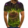 Men's T Shirts Beautiful Flowers T-shirt Man 3D Men Clothing Short Sleeve Hip Hop Streetwear Cute Funny