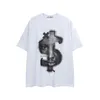 Summer fashion men street vintage portrait printing cotton loose crewneck t shirt