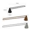 Vintage Wrought Iron Long Handle Candle Snuffer Swivel Bell Shaped Put Out Extinguish Candle Tool Black Silver Brown