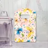 Gift Wrap 50Pcs/Lot 9 15cm Mini Plastic Bags Small Candy Earrings Jewelry Boutique Packaging Bag With Handles Cartoon Organizer