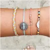 Ketting 4 stks/set Boheemian zomer watermeloen pijl charmelarmband frisse snoepkleur schattig meisje handgemaakte geweven kralen drop leveren dhgarden dhron