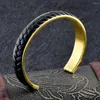 Bangle MJB0495 316 L rostfritt stål armband manschettbule och guldfärg för kvinnor män
