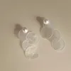 Multi -lagen mode transparante witte ronde ronde acryl drop -oorbellen voor vrouwen persoonlijkheid nieuwe creatieve pendientes