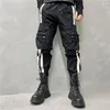 Herrenhosen Herrenmode Techwear Jogger mit mehreren Taschen Hallo Straße übergroße Hip Hop personalisierte schicke gestreifte Hose