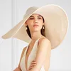 Breda brimhattar King Wheat Women Big White Solid Bandage Stage Show Perform Fashion Hat Lady S POGRAPHY MODELING CAP EGER22
