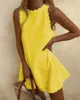 カジュアルドレスコットンリネン夏のノースリーブドレス女性用服y2kファッション服ビンテージエレガントなストリートウェア