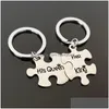 Key rings haar koning zijn koningin sleutelhanger en paar ketting puzzel ring minnaar jubileumgeschenken drop levering sieraden dhidz