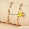 Charm Armbänder Schmetterling Armband für Frauen Einfache Acryl Gold Farbe Kette Böhmischen Strand Schmuck Drop Lieferung DHCQI