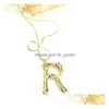 Pendentif Colliers Mode 26 Lettre Bambou Pendentifs Collier Pour Femmes Plaqué Or Serpent Chaîne Initiale Déclaration De Bijoux Drop Dhgarden Dhchv