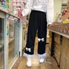 Damesbroek Japanse lolita dames kawaii corduroy zoete boog kanten breed been voor meisjes vintage kleding los schattige broek 6565