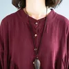 Günlük Elbiseler Vintage Fener Kollu Elbise Kadınlar Artı Boyut Gevşek Uzun Pamuk Keten Kadın Batwing Sonbahar 4xl 5xl 6xl 2023
