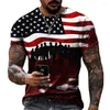 Мужские толстовка Fashion America Flag 3D-печатная футболка негабаритная мужская футболка летняя рукавая дышащая фитнес-одежда топы