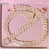 Fine Jewelry 925 Sterling Silver Baguette Cut Rose Gold Cuban Full Moissanite Link Necklace Hip Hop Rapper Bracelet