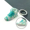 Designer creative shoe key chain color pattern sneaker pendant key ring fashion bag pendant American doll shoes toys