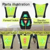 Yoga Outfit LED Fahrrad Blinker Rucksack Fahrrad Signale Weste wiederaufladbar reflektierend mit Richtungsanzeige