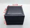 Cajas de reloj Caja de cuero negro de lujo con almohada Regalo de joyería al por mayor 26 Se puede personalizar el logotipo