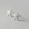 Stud Earrings 925 Sterling Silver Starfish Clear CZ Earring For Woman Fashion Jewelry Party Brincos Femin