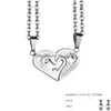 Pendentif Colliers 2 Pcs / Set Amour Coeur Collier Pour Femmes Hommes Romantique Saint Valentin Or Cassé Bijoux Cadeaux Drop Delivery Dhgarden Dhkrh