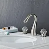 Bathroom Sink Faucets Tuqiu Chrome Basin Faucet Brass Nickel Widespread Crystal 3 Hole And Cold Waterfall Tap