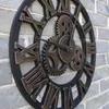 Wall Clocks 40cm/45cm Handmade 3D Retro Decorative Luxury Art Big Gear Wooden Vintage Large Clock On The
