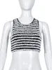 Women's Tanks Camis Wholesale Summer Outfits y2k Clothes Streetwear Patchwork Tank Top Black White T Shirts O Neck Sleeveless Crop Casual Tees 230510