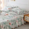 Bed Skirt Cotton Printing Warm Quilted Bedding Bed Skirts Pillowcase Home Textile Princess Thick Bedspread Lace Bedsheet Mattress Cover#/L 230510