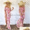 Sarongs 2022 Y Women Bikini Er Ups Beach Kaftan Vress Off Shoder Soulds Soulds Tunika Tunika Swim/Bikini Chiffon Drop Drop