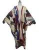 Ubranie etniczne 2023 Muzułmańska moda wydrukowana Otwarty Jedwabny Kimono Bliski Wschód Boho Kaftan Marokańska arabska islamska