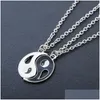 Colares de pingentes 30 grupos/lote fantástico melhores amigos Ying Yang Taiji Bagua Charm Jóias para os amantes Colar Mascino Drop Delivery Pendan Dhehs