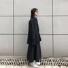 Kadın Bluzlar Gömlekler Sol Siyah Kadınlar Düzensiz Kore tarzı Tasarım Uzun Kollu Sokak Giyim UNISEX Tek Göğüslü Moda Allmatch Chic Tops 230509