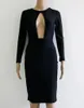 Casual Dresses Fashion Lady Bandage Long Sleeve Black Purple Key Hole Party Robe Sundress Bodycon Dress for Sexy Club Wear W203775