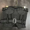Tvådelad klänning PREPOMP SLEEVELESS ATRAPLESS DIAMONDS Svart Slim Tank Top Vest Short BodyCon Kjol Belt Set Outfits GH708 230509