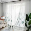 Perde İşlemeli Palmiye Tül Penceresi Oturma Odası Yatak Odası Bitki Vual Sheer S Mutfak Tedavileri Panel Drapes 230510