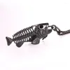 Ketten Collare Fischgräte Angelhaken Anhänger Gold/Schwarz Farbe Edelstahl Big Skeleton Halskette Pesca Männer Schmuck P014