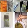 Chopsticks 5 Pairs/Set Chinese Metal Non-slip Stainless Steel Chop Sticks Set Reusable Sushi Baguette
