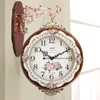 Zegary ścienne dwustronne zegar kreatywny styl europejski styl retro zegarek do salonu sztuka duże relojes parded home dekoracje eb50wc