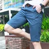 Pantalones cortos para Hombre, pantalones cortos de verano 100% de algodón para Hombre, Bermudas sociales de negocios informales de calidad sólida para Hombre, pantalones medios para Hombre 230510