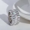 Nytt modeguldpläterat fullt bling cz diamantring för män kvinnor för bröllopsfest trevlig gåva storlek 7-10