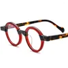 Solglasögon ramar handgjorda retro runda acetatglasögon ram för män kvinnor vintage liten cirkel optisk glasögon mode recept