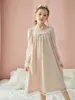 Pyjamas Princesse Rose Princesse Sleepshirts.Royal Style Lace Square Neck Nightgowns.Vintage Toddler Kids Nightdress Sleepwear 230509