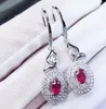 Boucles d'oreilles pendantes rubis naturel boucles d'oreilles en argent sterling 925 style papillon bijoux fins 0.35ct 2pcs pierres précieuses # J18122404