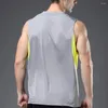 Herrtankstoppar mode män Vest Fine Sying Craft Bodybuilding Stretchy Running Loose Pullover Top Sweat Absorbering